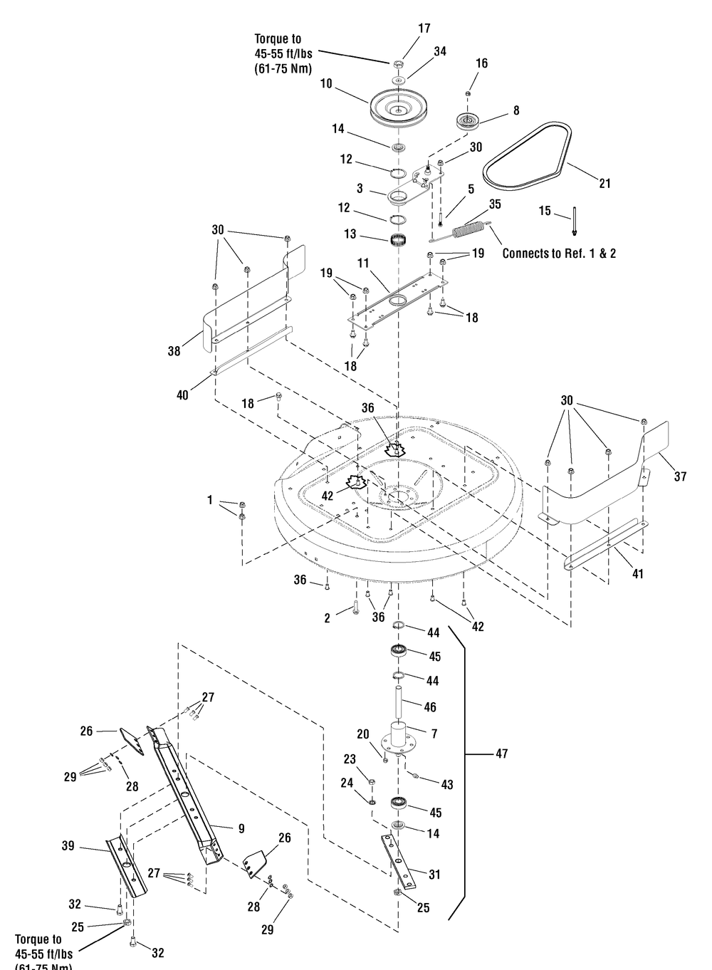 33" Mower Deck - Arbors Group (885315b) Diagram and Parts List for  Briggs and Stratton Lawn Tractor